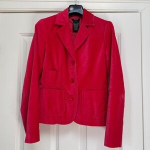 Hot Pink Velvet Cotton Blend blazer